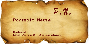 Porzsolt Netta névjegykártya